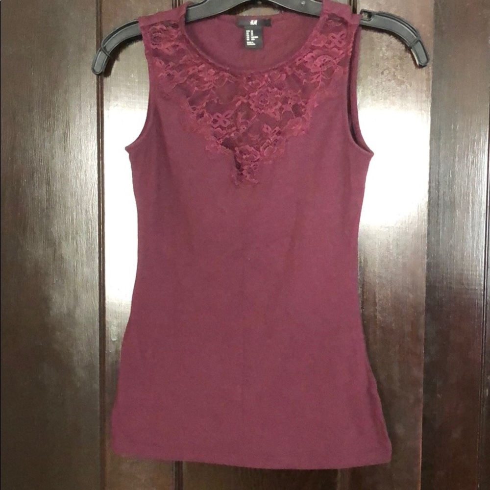 Maroon tank top, H&M, size XS